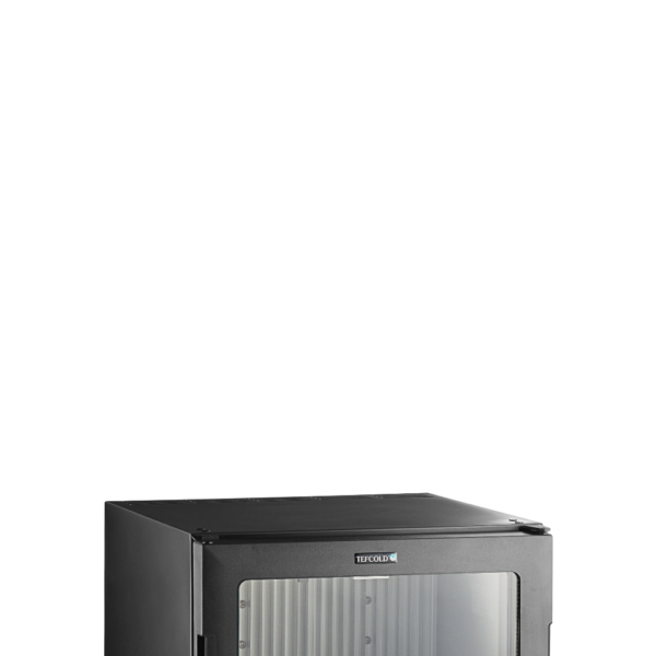 TEFCOLD Zwarte minibar met glazen deur TM33G-1
