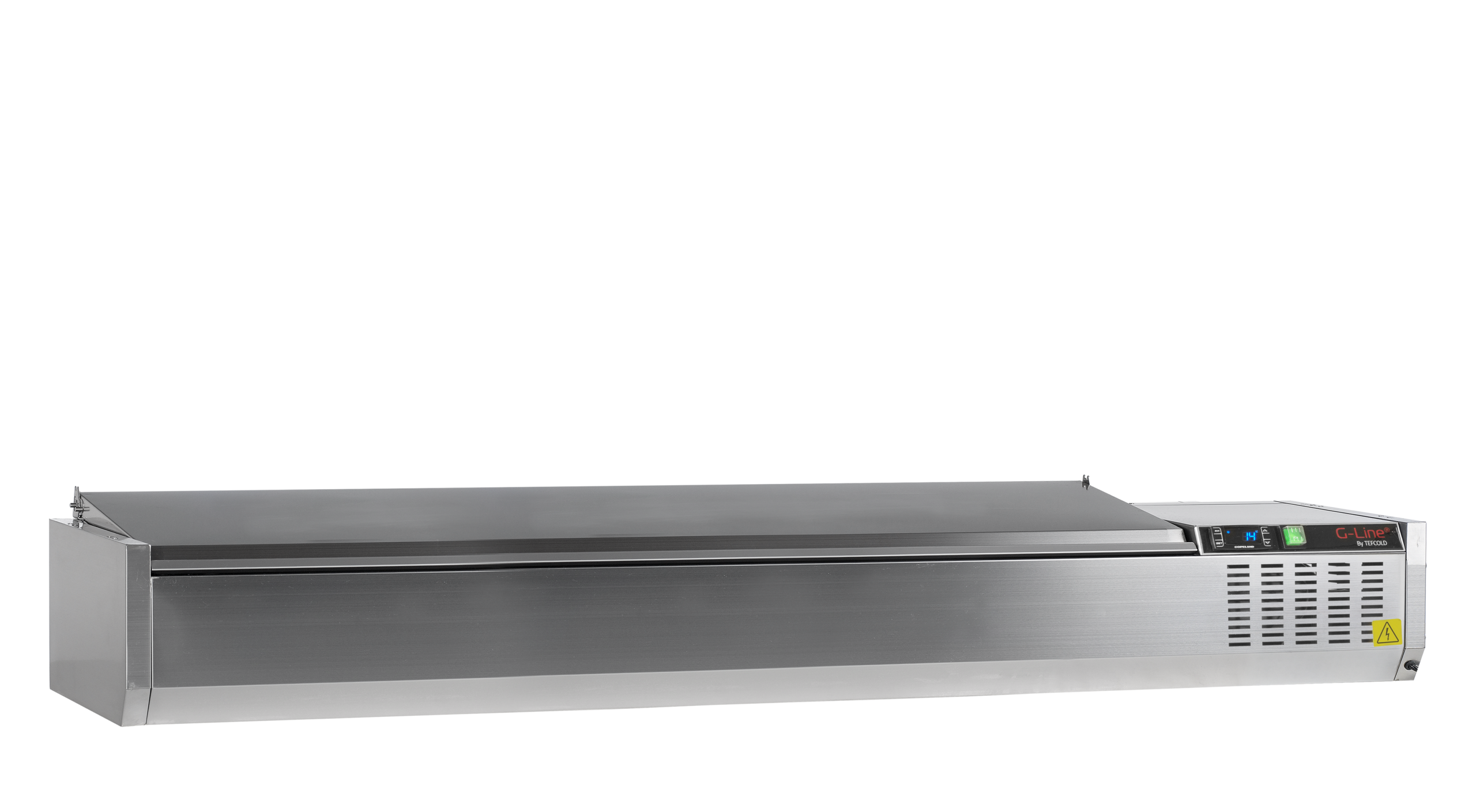 cGVyZmlvbi9mMDMyMjkyOC04MGY2LTQxMDgtODZjMy05NGM4ZDk5M2VmNGYucG5n G-Line by TEFCOLD Gekoelde RVS topping unit met deksel - GVC38-200 S/S - Afbeelding 1
