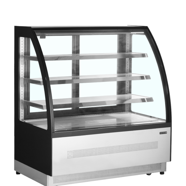 TEFCOLD Koelvitrinecounter met gebogen front en bovenblad LPD1200C/BLACK