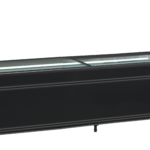 TEFCOLD Zwarte supermarktkoeler/-vriezer met gebogen glas voor volledige zichtbaarheid - SFI250B-CF VS