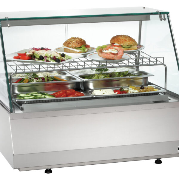 Koelvitrine 2/1 GN, rechte ruit