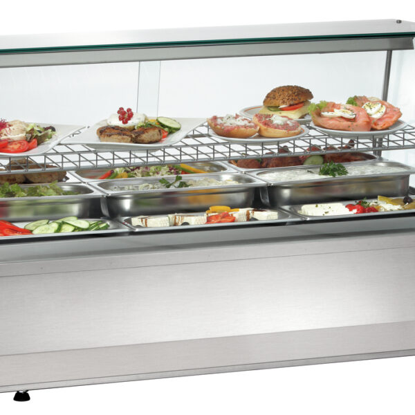 Koelvitrine 3/1 GN, rechte ruit