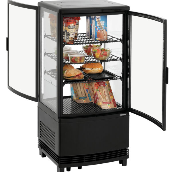 Mini-koelvitrine 75L2T zwart