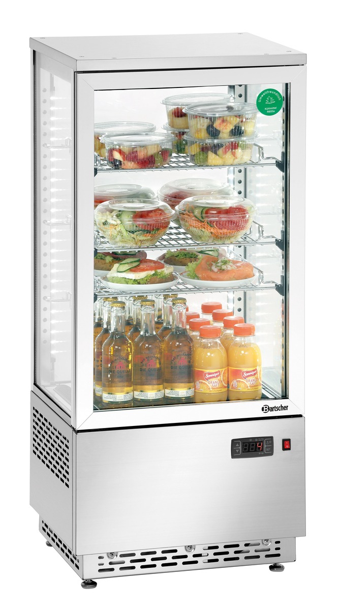 700478G_1 Minikoelvitrine 78L, edelstaal - Afbeelding 1