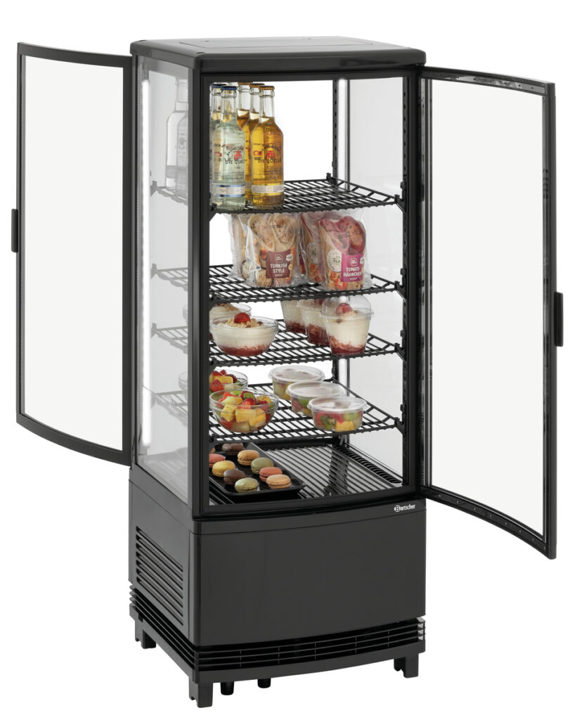 Bartscher Mini-koelvitrine 98L2T zwart